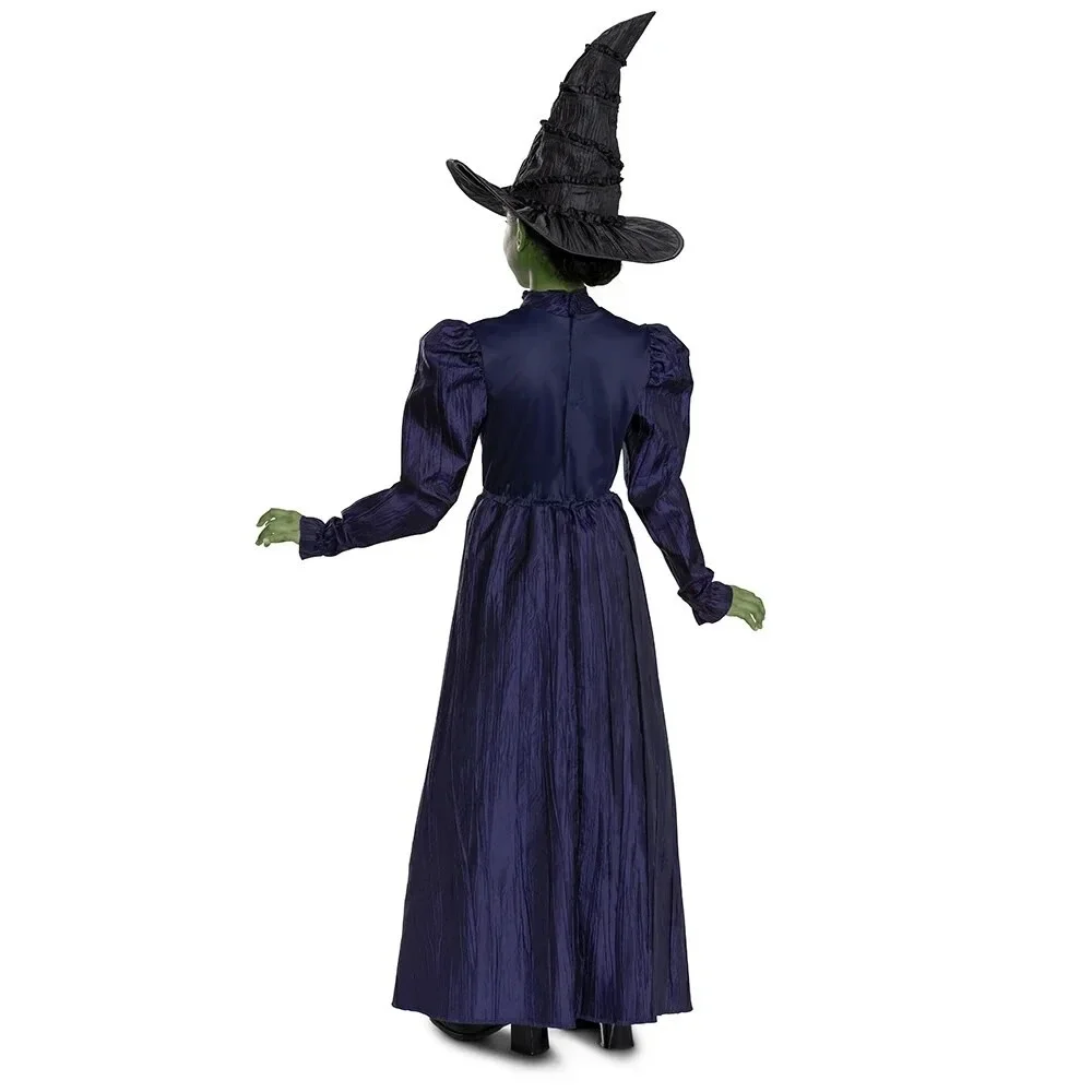 Wicked Movie Girls Costume 6-6X Deluxe‎ Elphaba Witch Costume With Hat Wizard Oz - Picture 2 of 11